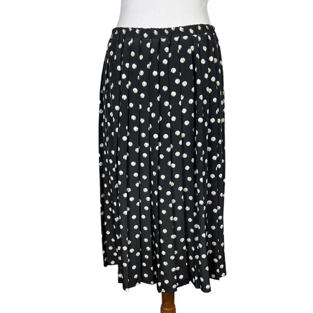 LESLIE FAY Black Polka Dot Skirt.